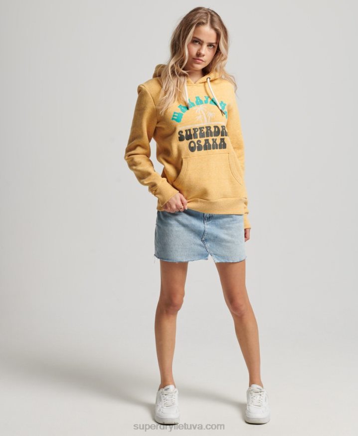 Superdry Vintage Great Outdoors Hoodie Yellow Women