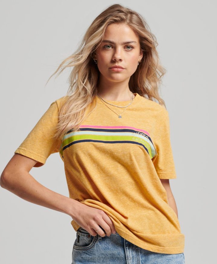 Superdry Vintage Great Outdoors T-Shirt Yellow Women