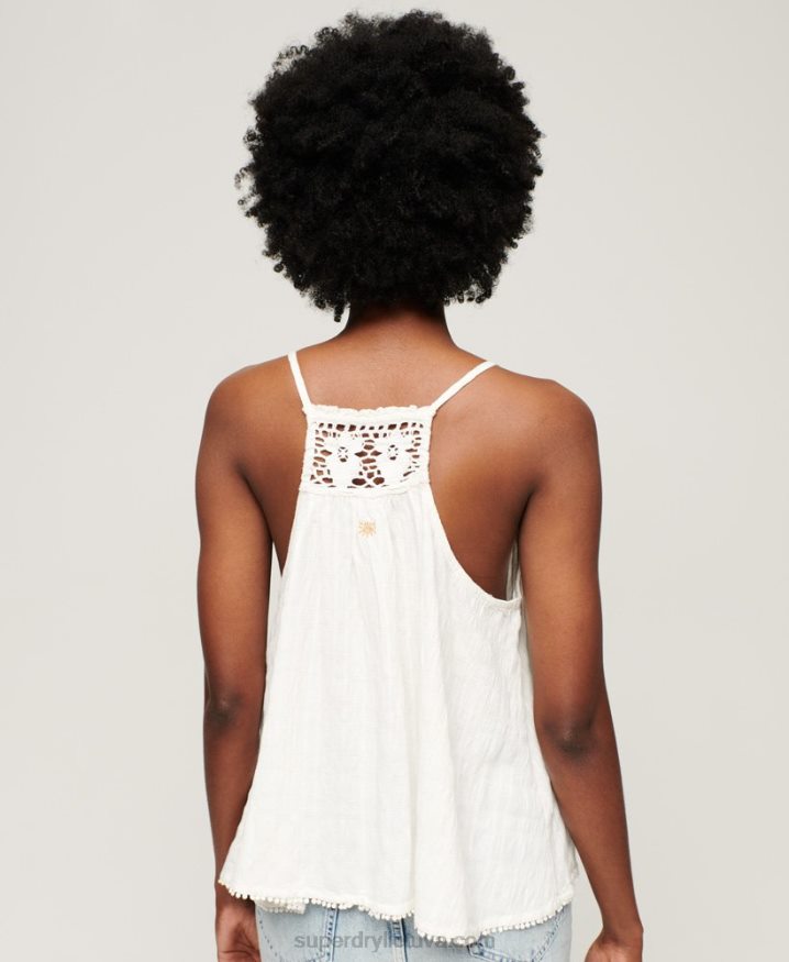 Superdry Vintage Halter Cami Top Cream Women