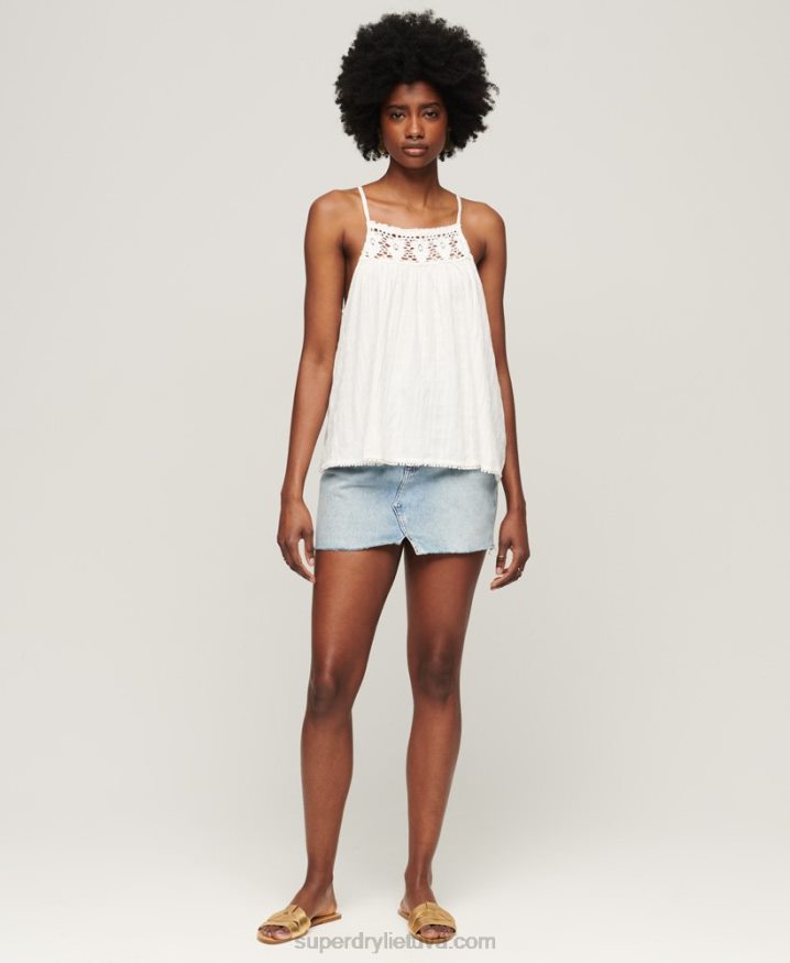 Superdry Vintage Halter Cami Top Cream Women