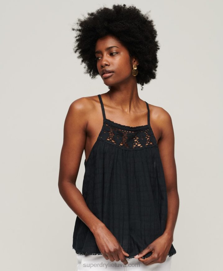 Superdry Vintage Halter Cami Top Navy Women