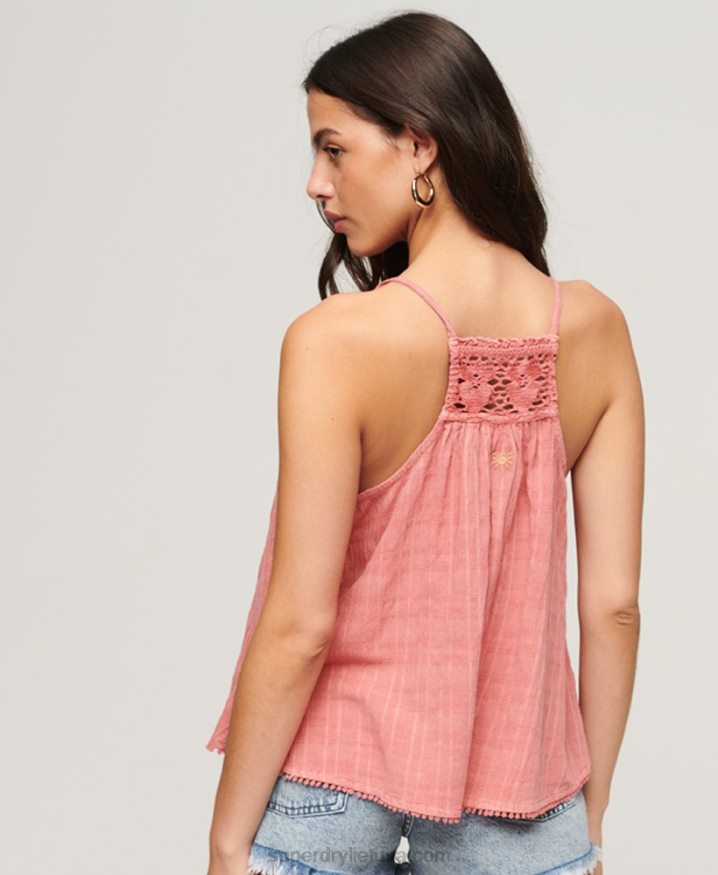 Superdry Vintage Halter Cami Top Pink Women