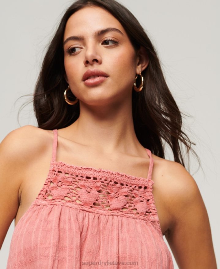 Superdry Vintage Halter Cami Top Pink Women