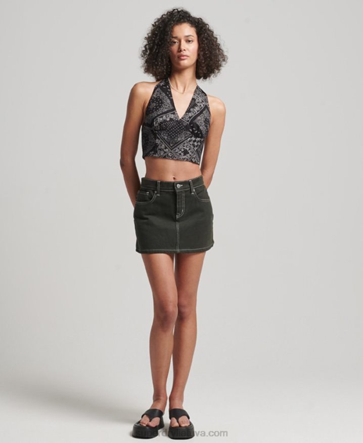 Superdry Vintage Halter Top Black Women