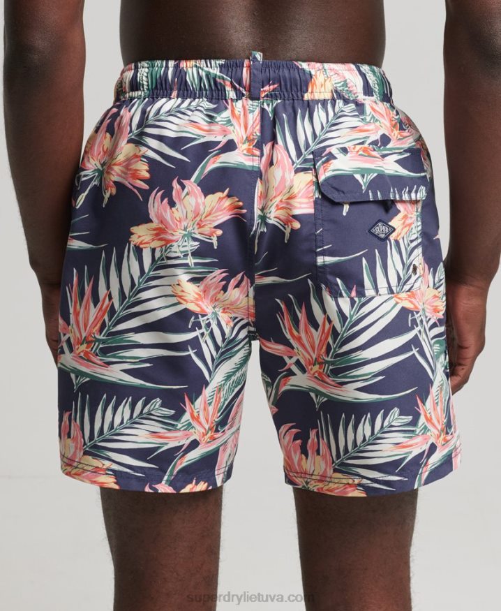 Superdry Vintage Hawaiian Recycled Swim Shorts Navy Men