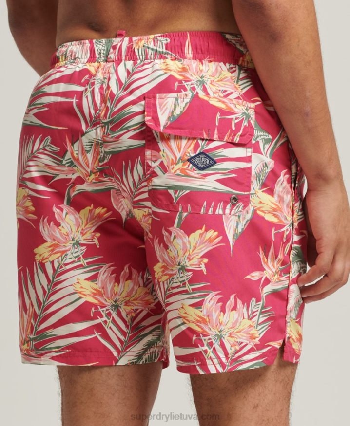 Superdry Vintage Hawaiian Recycled Swim Shorts Pink Men