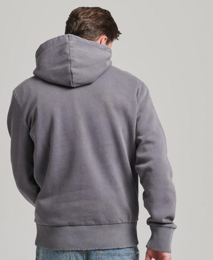 Superdry Vintage Indie Mark Hoodie Dark Grey Men