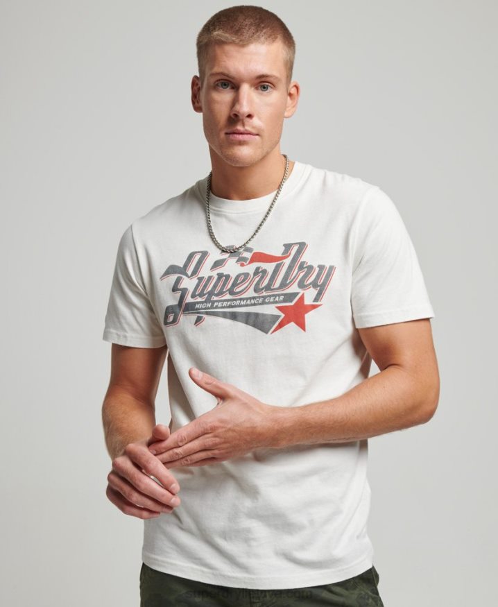 Superdry Vintage Industrial Auto T-Shirt Cream Men