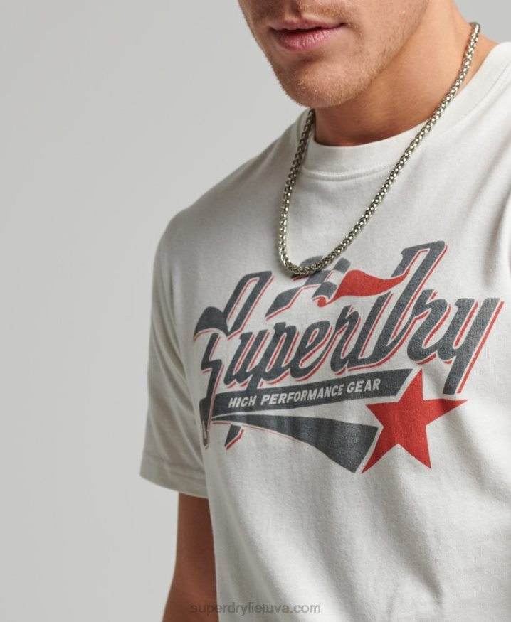 Superdry Vintage Industrial Auto T-Shirt Cream Men