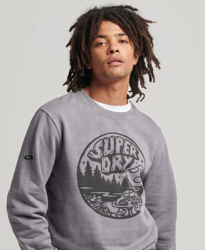 Superdry Vintage Into The Woods Crew Sweatshirt Dark Grey Men