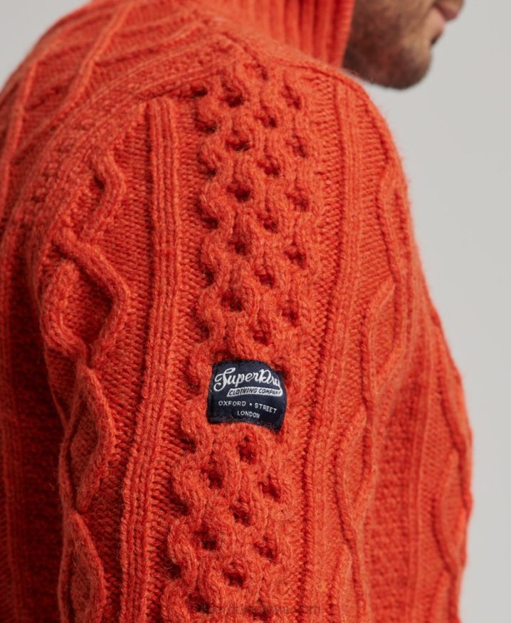 Superdry Vintage Jacob Henley Jumper Orange Men