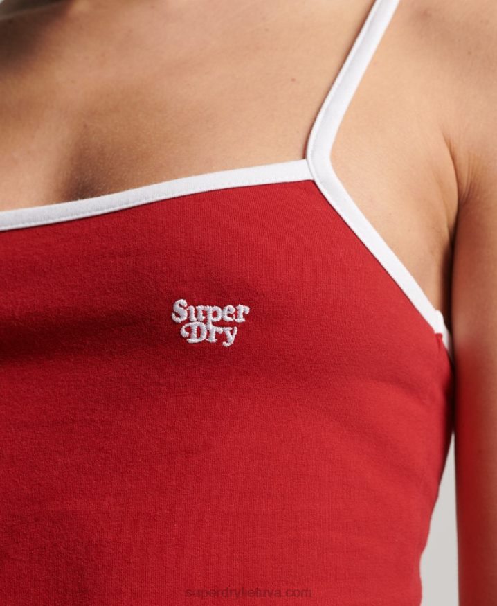 Superdry Vintage Jersey Cami Dress Red Women