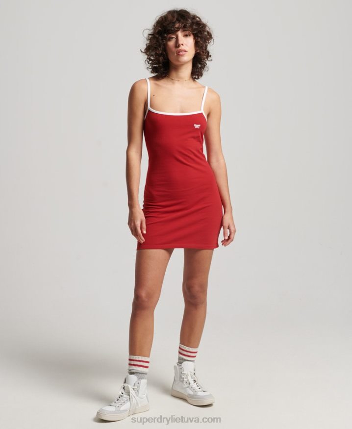 Superdry Vintage Jersey Cami Dress Red Women