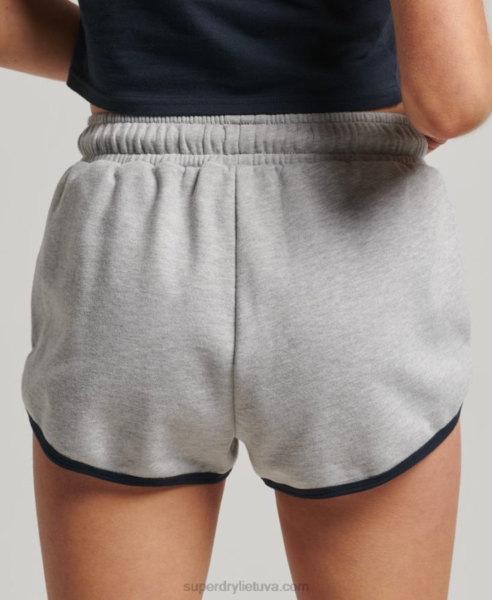 Superdry Vintage Jersey Racer Shorts Dark Grey Women