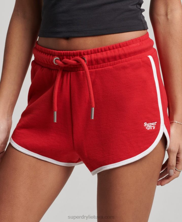 Superdry Vintage Jersey Racer Shorts Red Women