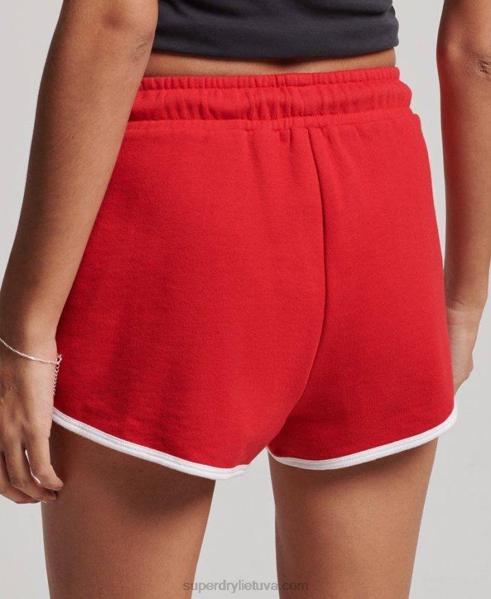 Superdry Vintage Jersey Racer Shorts Red Women