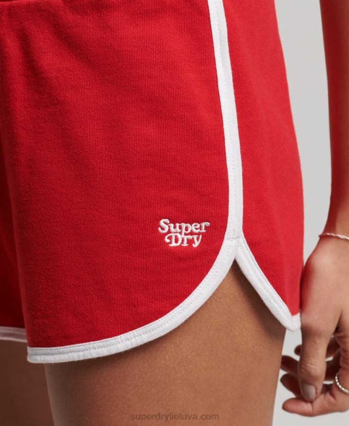 Superdry Vintage Jersey Racer Shorts Red Women