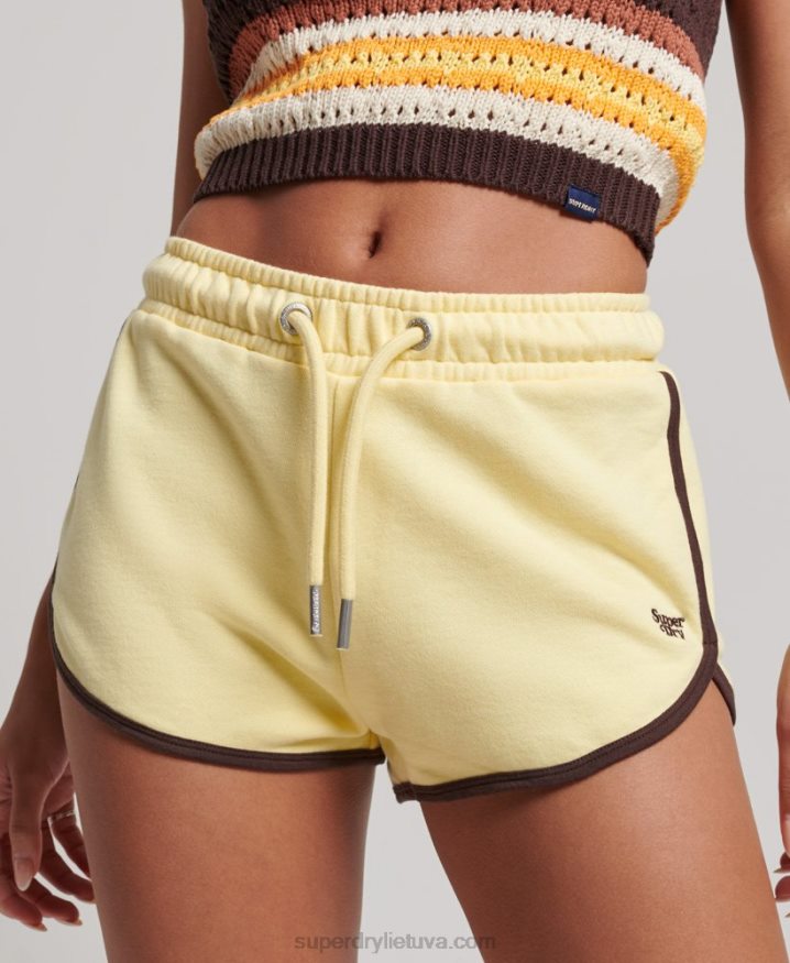 Superdry Vintage Jersey Racer Shorts Yellow Women