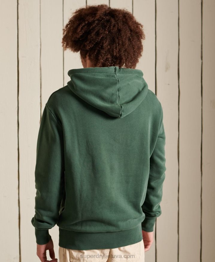 Superdry Vintage Logo American Classic Unbrushed Hoodie Green Men