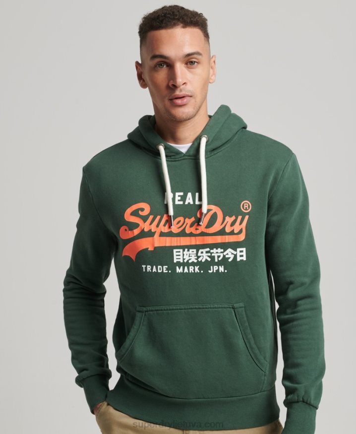 Superdry Vintage Logo American Classics Hoodie Green Men