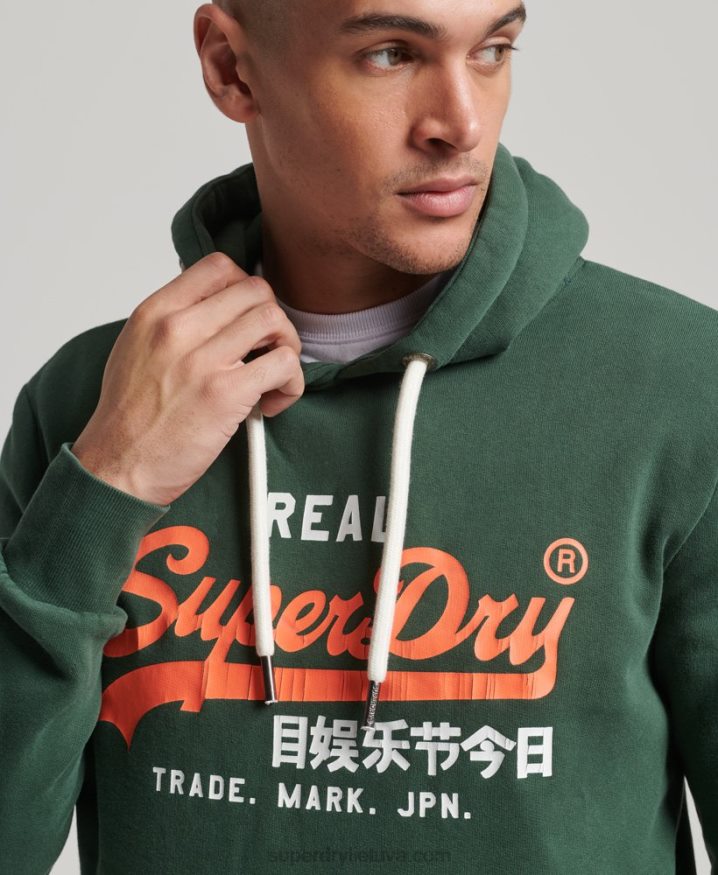 Superdry Vintage Logo American Classics Hoodie Green Men