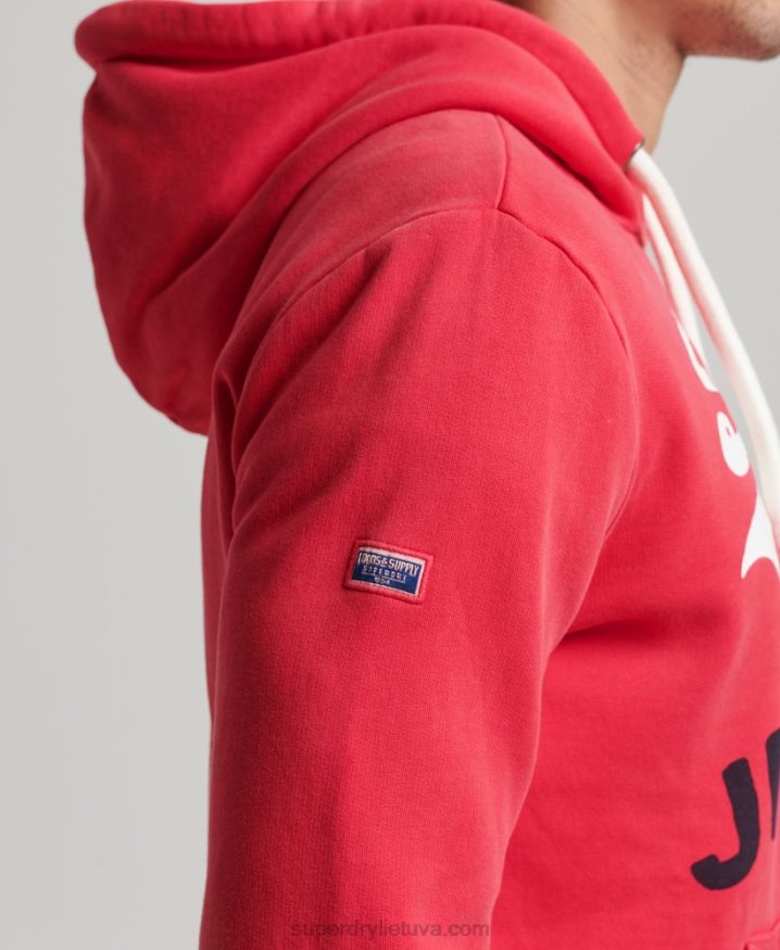 Superdry Vintage Logo American Classics Hoodie Red Men