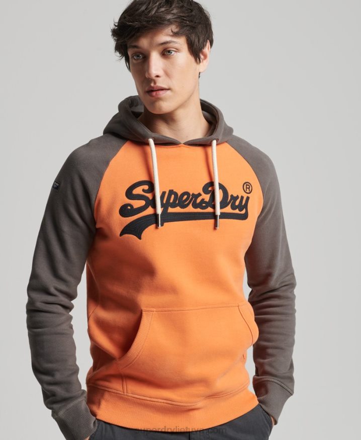 Superdry Vintage Logo American Classics Raglan Hoodie Orange Men