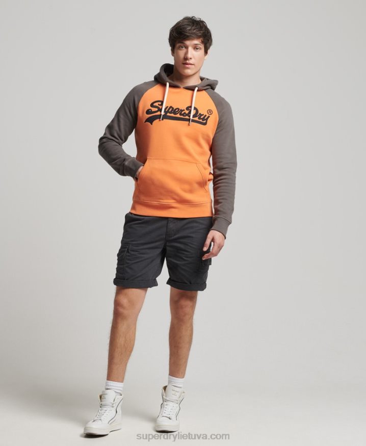 Superdry Vintage Logo American Classics Raglan Hoodie Orange Men