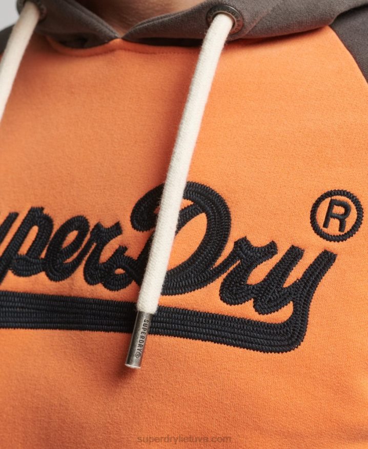 Superdry Vintage Logo American Classics Raglan Hoodie Orange Men