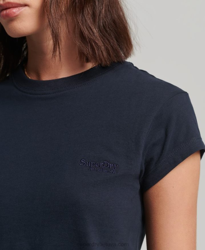 Superdry Vintage Logo Cap Sleeve T-Shirt Navy Women