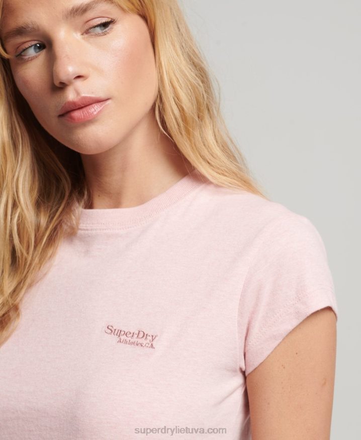 Superdry Vintage Logo Cap Sleeve T-Shirt Pink Women