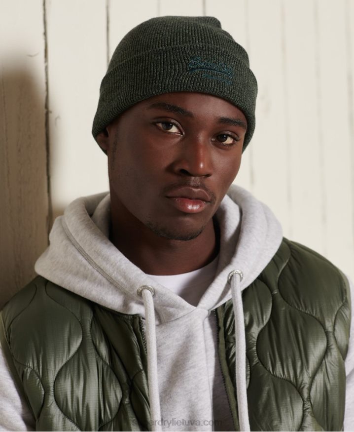 Superdry Vintage Logo Classic Beanie Green Men