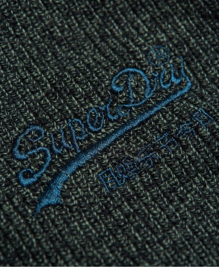 Superdry Vintage Logo Classic Beanie Green Men