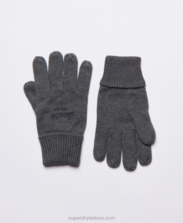 Superdry Vintage Logo Classic Gloves Grey Men