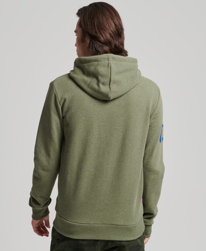 Superdry Vintage Logo Classic Zip Hoodie Green Men