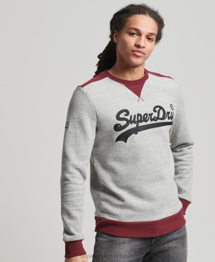 Superdry Vintage Logo Collage Crew Grey Men