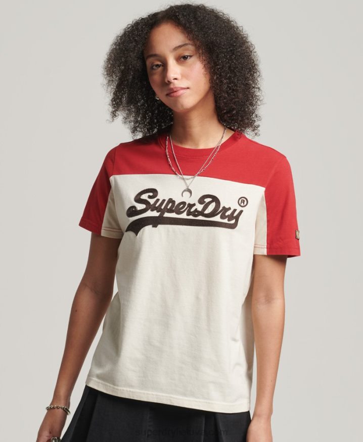 Superdry Vintage Logo Collegiate T-Shirt Beige Women