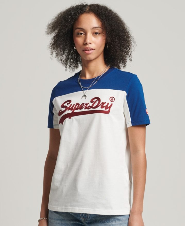 Superdry Vintage Logo Collegiate T-Shirt Cream Women