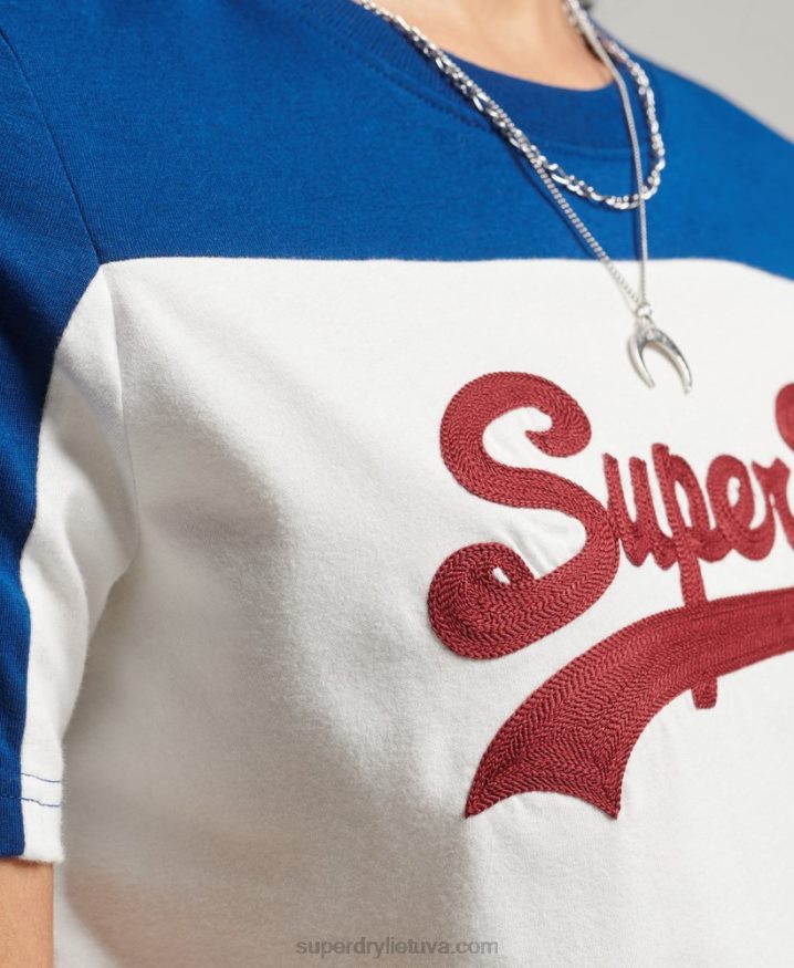 Superdry Vintage Logo Collegiate T-Shirt Cream Women