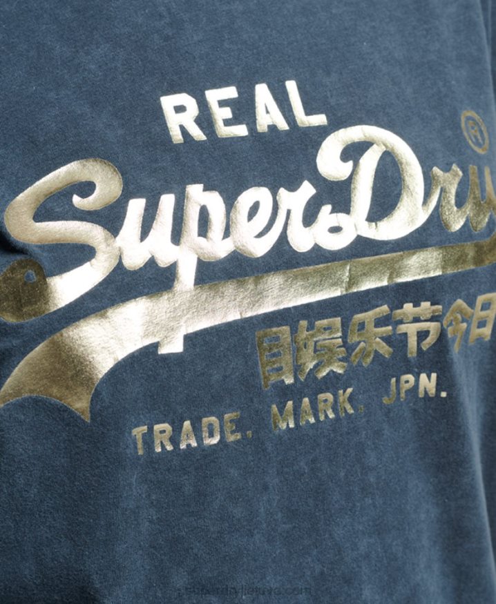 Superdry Vintage Logo Embellished T-shirt Navy Women