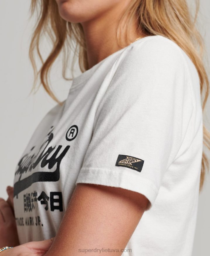 Superdry Vintage Logo Embellished T-shirt White Women