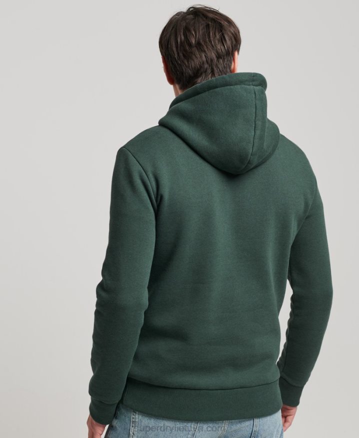 Superdry Vintage Logo Embossed Hoodie Green Men