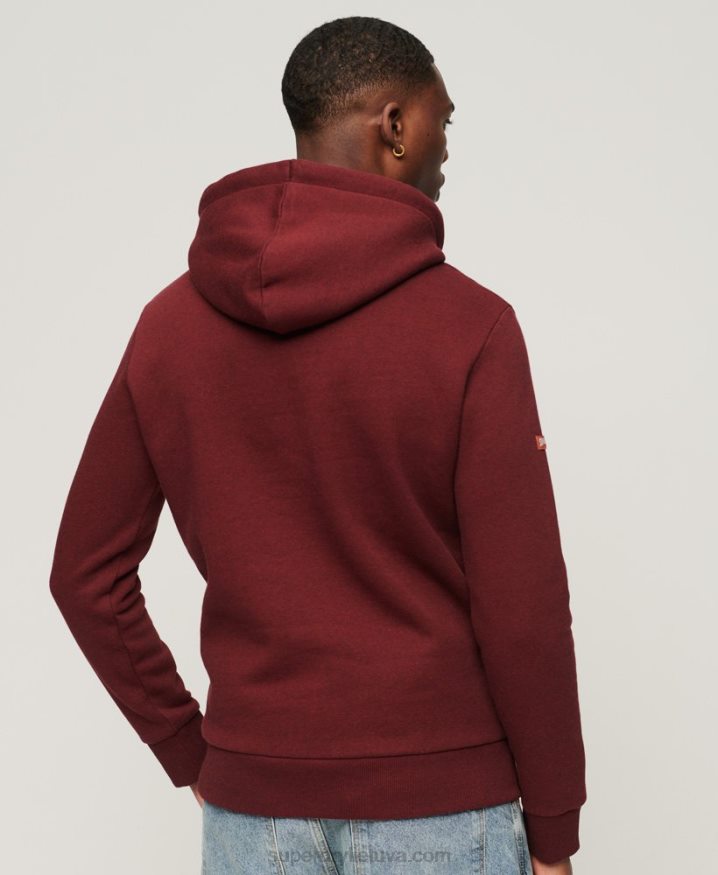 Superdry Vintage Logo Embossed Hoodie Red Men