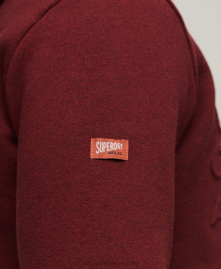 Superdry Vintage Logo Embossed Hoodie Red Men