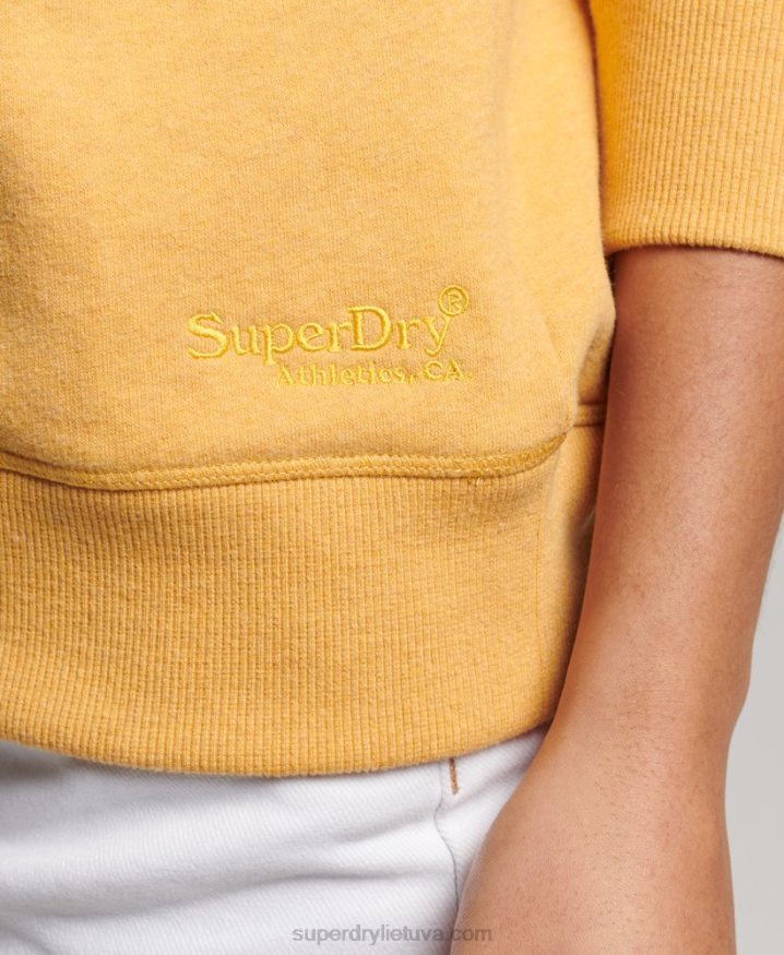 Superdry Vintage Logo Embroidered Crew Sweatshirt Yellow Women