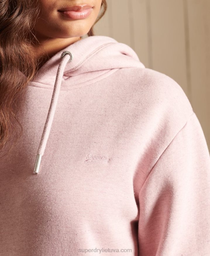 Superdry Vintage Logo Embroidered Hoodie Dress Pink Women