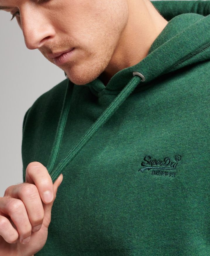 Superdry Vintage Logo Embroidered Hoodie Green Men