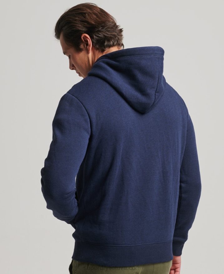 Superdry Vintage Logo Embroidered Hoodie Navy Men