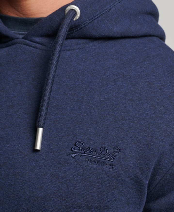 Superdry Vintage Logo Embroidered Hoodie Navy Men