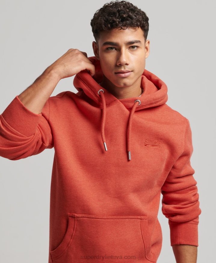 Superdry Vintage Logo Embroidered Hoodie Orange Men